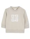 Givenchy Cotton Blend Sweatshirt W/logo In Neutrals