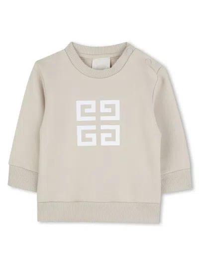 Givenchy Beige Sweatshirt For Baby Boy With 4g Motif In Crema