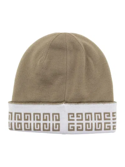 Givenchy 4g-print Wool Beanie In Green