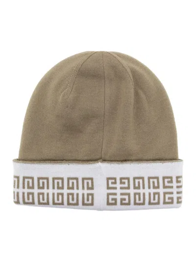 Givenchy 4g-print Wool Beanie In Braun