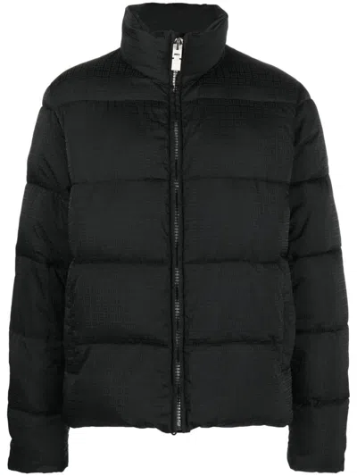 Givenchy 4g Black Nylon Jacquard Down Jacket In Nero
