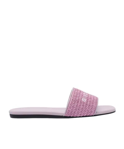 Givenchy Mules Plates 4g En Raphia In Pink