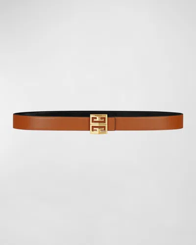 Givenchy 4g Reversible Leather Belt In Softtan