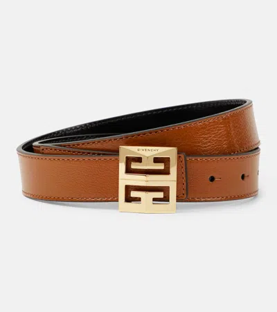 Givenchy 4g Reversible Leather Belt In Brown