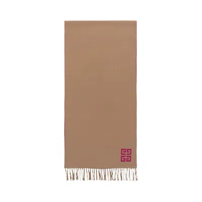 Pre-owned Givenchy 4g Reversible Wool Scarf 'beige Fuchsia' | Multi-color | Women's Size Onesize