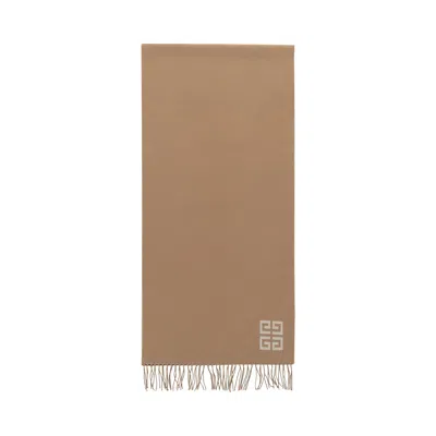 Pre-owned Givenchy 4g Reversible Wool Scarf 'beige White' | Multi-color | Women's Size Onesize