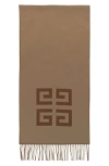 Givenchy 4g Reversible Wool Scarf In Brown