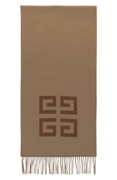 Givenchy 4g Reversible Wool Scarf In Brown