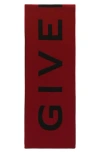 Givenchy 4g Reversible Wool Scarf In Red
