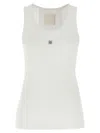 Givenchy Canotta In Cotone Stretch Bianco Donna In White