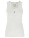 Givenchy Women's White Logo-plaque Cropped Ribbed Cotton-jersey Tank Top In White