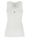 Givenchy Women's White Logo-plaque Cropped Ribbed Cotton-jersey Tank Top In White
