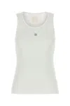 Givenchy White Stretch Cotton Tank Top