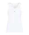 Givenchy Women's White Logo-plaque Cropped Ribbed Cotton-jersey Tank Top In White
