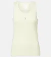 Givenchy 4g Ribbed-knit Cotton Tank Top In Green