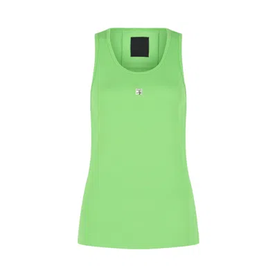 Pre-owned Givenchy 4g Ribbed Tank Top 'bright Green' | Women's Size M