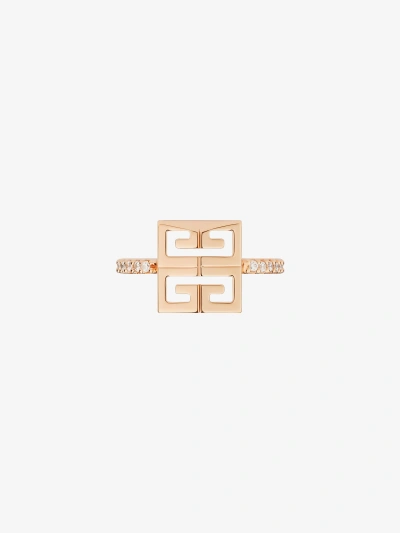 Givenchy Women's 4g Ring In Metal With Crystals In Rose Gold