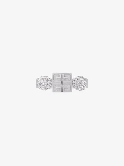 Givenchy 4g Ring In Metal With Crystals In Silver