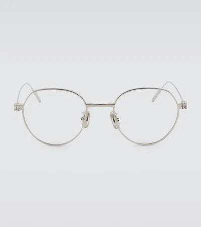 Givenchy 4g Round Glasses In Silver
