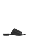 Givenchy 4g Leather Flat Slides In Black