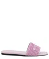Givenchy 4g Flat Mauve White Logo Sandal In Pink
