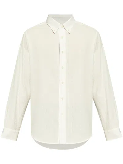 Givenchy 4g Seersucker-texture Cotton Shirt In Neutral