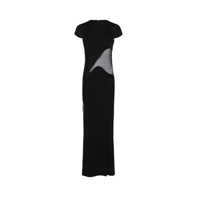 Pre-owned Givenchy 4g Sheer Mesh Crystal Gown 'black' | Women's Size 38