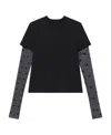 Givenchy T-shirt En Coton Et Tulle 4g In Black
