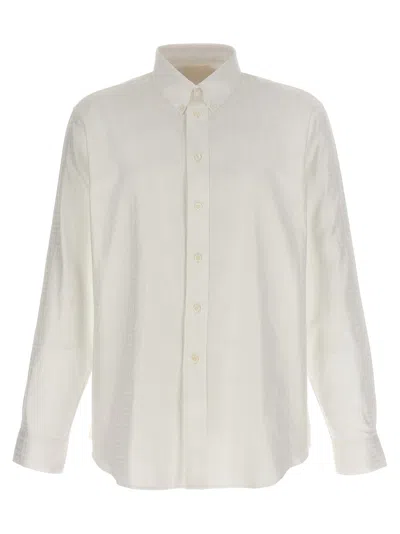 Givenchy White Shirt With Logo Embroidered On The Front In Cotton Man In Gray