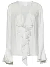 Givenchy Long-sleeved White Silk Crpon Blouse In White