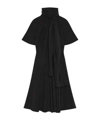 Givenchy Knot Collar Silk Dress In Black