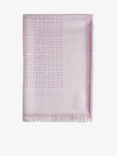 Givenchy 4g Silk And Wool Shawl In Rosa