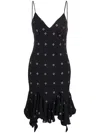 Givenchy 4g Lotus Leaf Edge Dress In Black