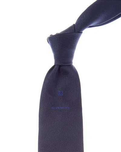 Givenchy 4g Silk Tie In Blue