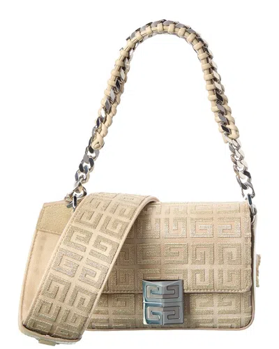 Givenchy 4g Small Canvas & Leather Crossbody In Sand