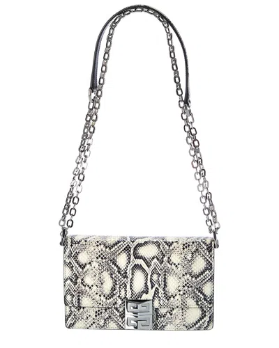 Givenchy 4g Small Python-embossed Leather Crossbody In Grey