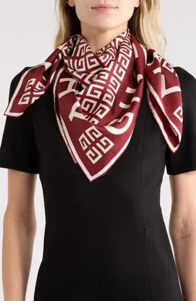 Givenchy 4g Small Silk Square Scarf In Brown