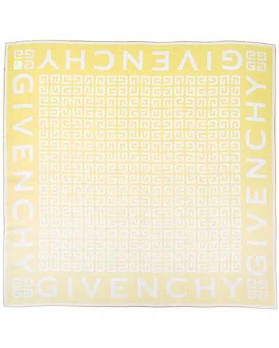 Givenchy 4g Small Square Silk Scarf In Brown