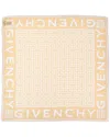 Givenchy 4g Small Square Silk Scarf In Metallic