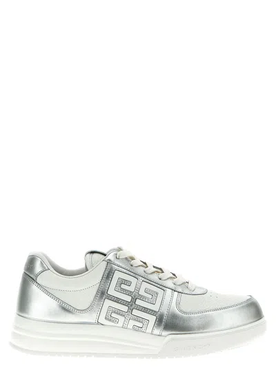 Givenchy Sneakers Uomo Pelle Bianco/argento In Silver