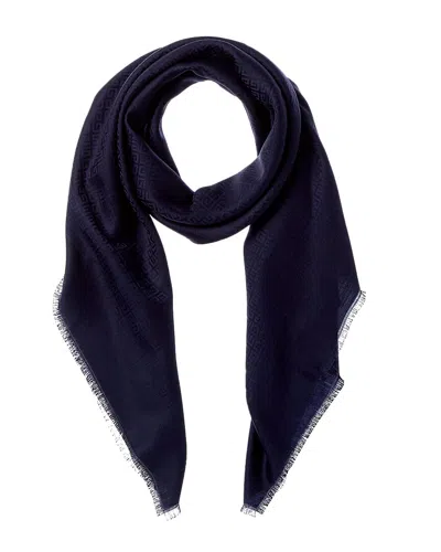 Givenchy 4g Square Large Wool & Silk-blend Scarf In Blue