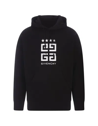 Givenchy 4g Stars Hoodie In Black Cotton