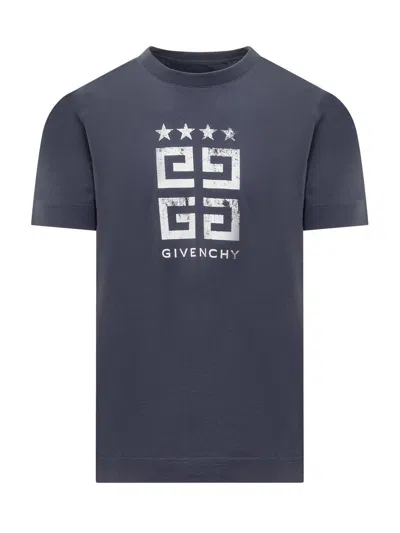 Givenchy 4g Stars T-shirt In Cotton In Deep Blue