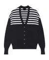 Givenchy Oversize Stripe 4g Patch V-neck Cardigan In Black