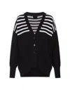 GIVENCHY 4G STRIPED CARDIGAN IN BLACK COTTON