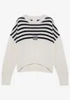 Givenchy Pull Rayé 4g En Laine Et Coton In White