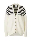 GIVENCHY 4G STRIPED V-NECK CARDIGAN