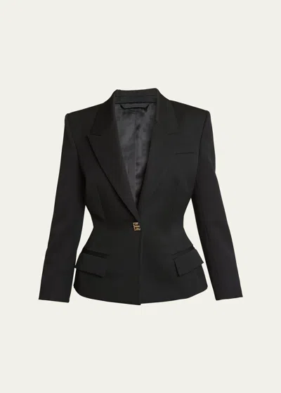 Givenchy 4g Structured Wool Blazer In Black