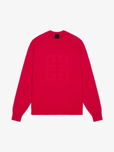 Givenchy 4g Sweater In Curly Cashmere And Silk In Cyclamen