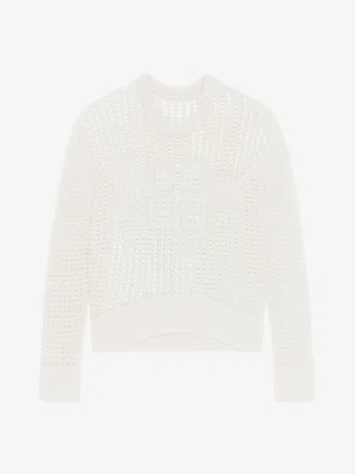 Givenchy 4g Sweater In Wool And Cashmere In White